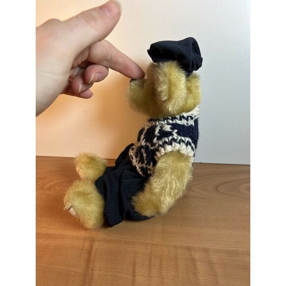 Vintage Ty 9” Collectible Teddy Bear Jointed Navy Blue Outfit 1993 - Picture 3 of 6